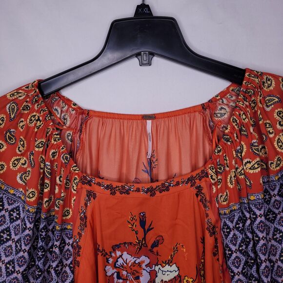 Free People Top Small Colorful Floral Positano Off Shoulder - Picture 2 of 11